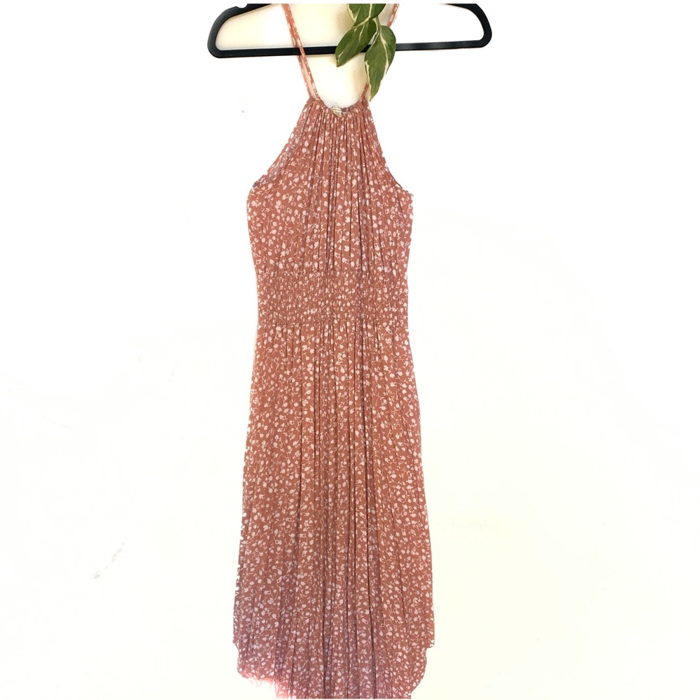 Rosé Floral Midi-dress